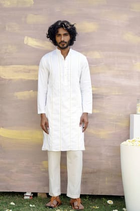 Custard Vanilla Kurta-XXS / White