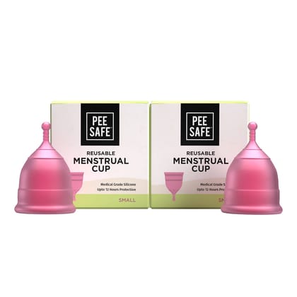 Pee Safe Small Menstrual Cup for Women  Pack Of 2  Odour  Rash Free  Leakage Proof  Infection Free  Made With Medical Grade Silicone  Reusable Cups-Pee Safe Menstrual Cup for Women, Pack of 2, Od