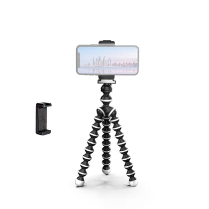 DIGITEK® (DTR 250 GT) 24cm Flexible Gorilla Mini Tripod with Phone Holder & Pan Head, 10 Sections Adjustment, 24cm Max Height, Cutting Edge Design, Reliable Grip, for Smartphones & Action Cameras