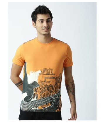Huetrap cotton Orange Printed T-Shirt Single Pack - None