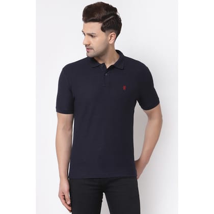 Red Tape Men Navy Collared T-Shirt