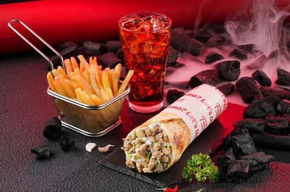 Non-Veg Shawarma with Side and Beverage Meal