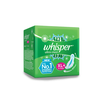 Whisper Ultra wings Sanitary Pads XL+, 15 Units Pack
