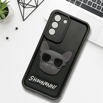 Black SHOUNENN BULLDOG Silicone case for Samsung S21 Fe