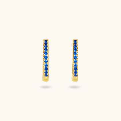 Sapphire Hoops - 18K Gold Plated