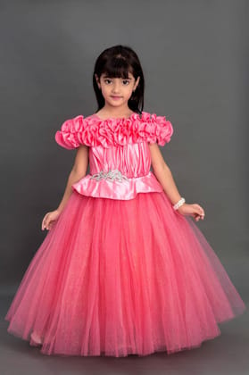 Pretty Coral Peach    Gown-11-12Y / Coral