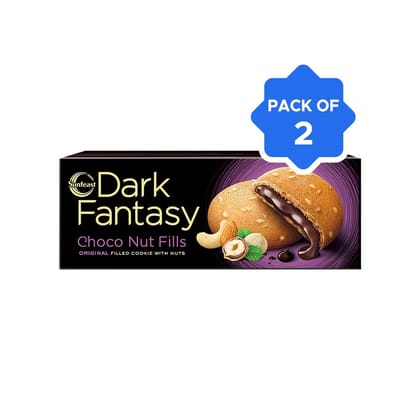 Sunfeast Dark Fantasy Choco Nut Fills Cookies - Pack of 2