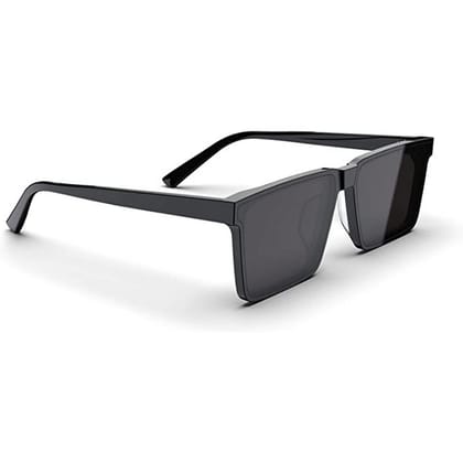 Dervin UV Protection Square Flat Lens Matte Frame Sunglasses for Men & Women-Black