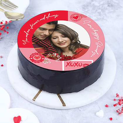 Personalised Chocolate Cake Of Love 2Kg