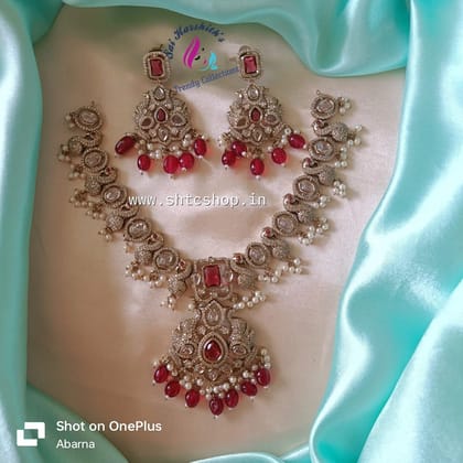 Victorian Necklace Sets - SHTC703-Red