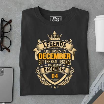 The Real Legends Are Born in December 04 T-Shirt-Black / S