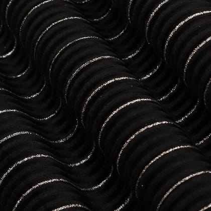 Velvet Crush Stripe Foil Fabric-Black