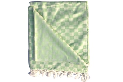 Summer/AC Comfortable Bhagalpuri Silk Viscose Fabric Shawl, Fern Colour, Comfort, Single Yarn, Double Yarn-Single Yarn / 100×50Inch