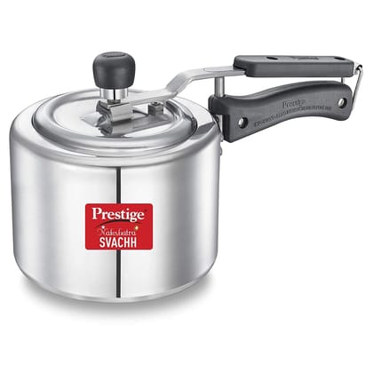 Prestige Nakshatra Plus Svachh Aluminium Spillage Control Pressure Cooker 2 L (Silver)