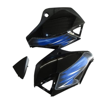 Side Panel / Side Cowl Set Fit For TVS StarCvti 110 Cc New Model Black (Blue Sticker)