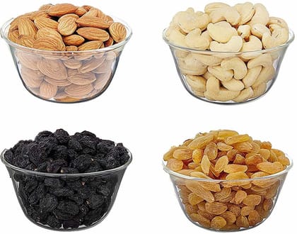 Freshtige Dry Fruit Combo of 4 Almonds,Cashew,Black and GreenRaisins 100gms Each (100gmX4) 400