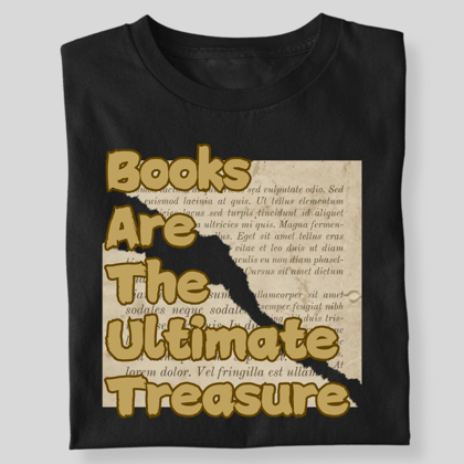 BOOKS ARE THE ULTIMATE TREASURE PAGE-Black / S