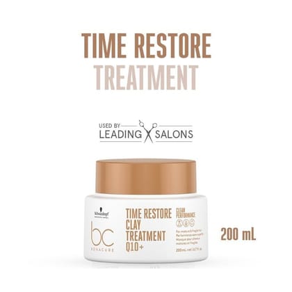 Schwarzkopf Professional Bonacure Time Restore Clay Treatment Mask With Q10+ - For Mature Hair(200ml)