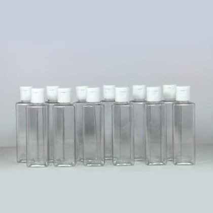 Puramio 100 ml Square Pet Bottle - (Set of 12)