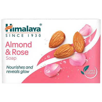 Himalaya Almond & Rose Soap, Moisturizes & Cools Skin, 125 G