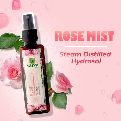 Rose Mist - Face Mist for Open Pores | Natural Toner | 100% Steam Distilled Hydrosol | A Unisex Product |-100ml