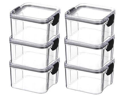 Kuber Industries Extra Small Refrigerator Storage CrisperFridge Container with Airtight Lid-Pack of 6 Transparent-Kuber Industries Extra Small Refrigerator Storage Crisper/Fridge Container with A