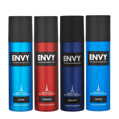 ENVY Dark + Passion + Gravity + Nitro Deodorant Combo -480ml