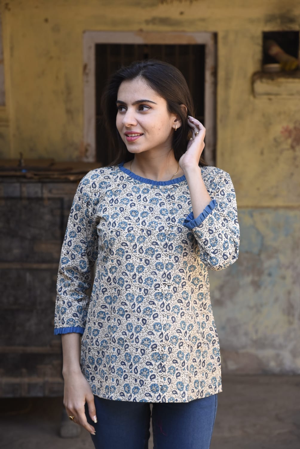 JAIPUR HANDBLOCK PRINT New collection of cotton hand printed short kurti 44