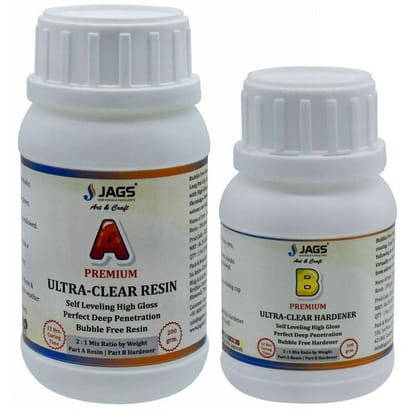 Jags Ultra Clear Resin & Hardener 2:1 (Choose Size)-300gms