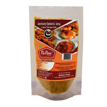 Dry Coconut/Copari Idly Chilli Powder | 100 g Pack (Weight - 100g) by NaNee's Foods