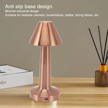 LED Lamp with Touch Control | Decorative Desk Lamp, Portable Metal LED Table Lamp, USB Rechargeable, 3 Color, 3 Levels Brightness, Dimmable Eye Protection Modern Lamp for Home Decor Party Kids Ro