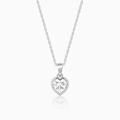 Silver Coeur Pendant with Box Chain