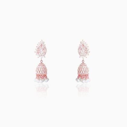 Rose Gold Teardrop Jhumki