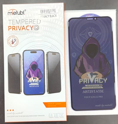 MIETUBL OG PRIVACY GLASS ANTI STATIC 
BEST QUALITY SINGAL PACKING 
IPHONE X/XS/11 PRO