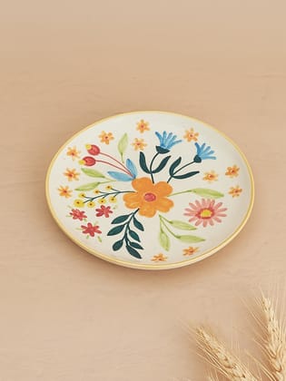 Floral Extravaganza Ceramic Plates Set of 2: (7 Inches)