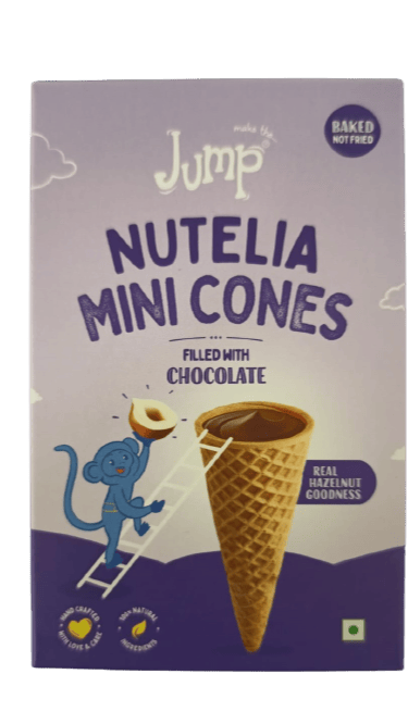 Make The Jump Mini cones- Cappuccino chocolate Filled Cones | Nutelia Flavour | 100% Eggless