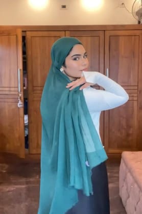 Classic Modal Hijab - Teal Green-Bottle Green