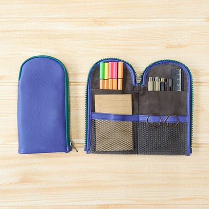 Colour Block Pen Pouch - Cornflower Green