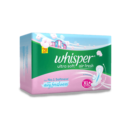 Whisper Ultra Soft Sanitary Pads, 30 Units Pack