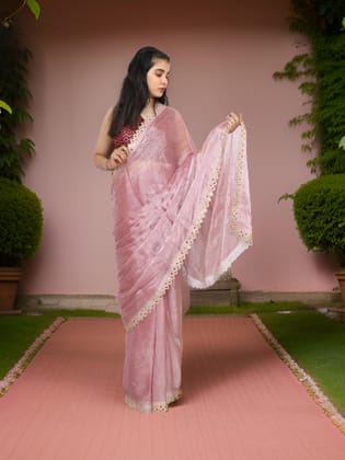 Designer Saree with Heavy Sequin & Stone Work by Shreekama-Onion / Free Size