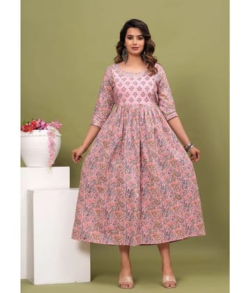 Nevisha Style Pink Cotton Maternity Kurta Single - 2XL