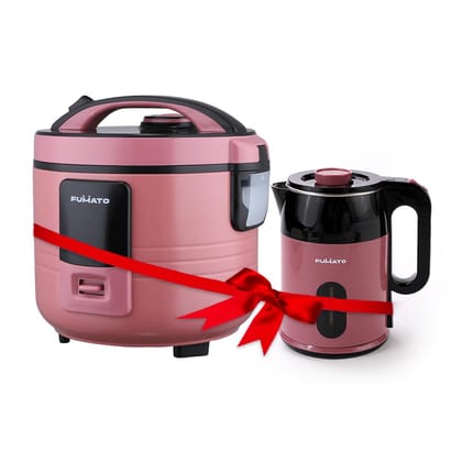 The Better Home FUMATO 1.8L Electric Kettle, 3-in-1 Cooker, Steamer. Wedding/Housewarming Gift, 1 Year Warranty, Cherry Pink.-The Better Home FUMATO 1.8L Electric Kettle + 3-in-1 Cooker, Boiler &