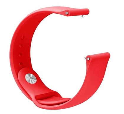 Red Plain Silicone Strap For Smart Watch (22mm)-Fire-Boltt Mercury