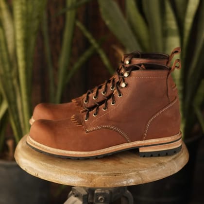 Task Boots 6" (Vintage Tan) Goodyear Welted-UK 6 / Tan / Leather