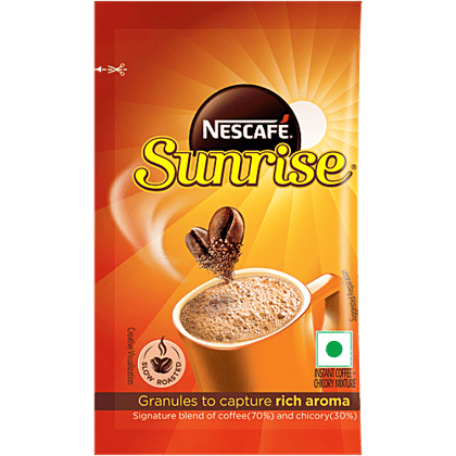 Nescafe Sunrise Instant Coffee-Chicory Mix, Rich In Aroma & Flavour,, 10 g Pouch