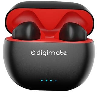 DIGIMATE Arrowlift Earbud With Charging Case 25 Hours Playtime, Water Resistance, Siri/Google Supoort (Black, DGMGO5-003)