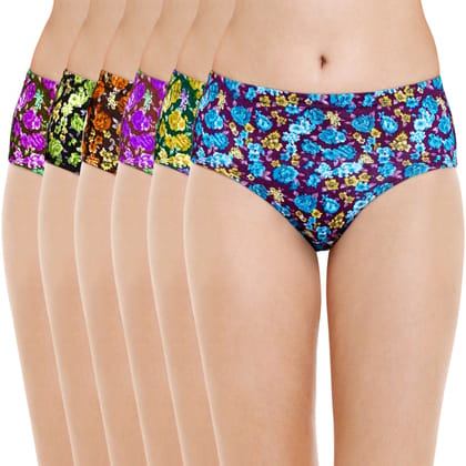 Bodycare women's combed cotton assorted Hipster Panty Pack of 6 ( E3800-D )