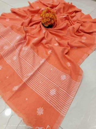 Pure Cotton Handloom Saree Burnt Sienna Orange