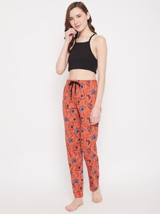 Women's Rusty Tulips Printed Pajama-S