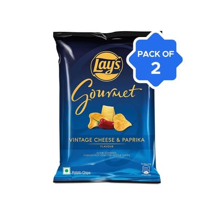 Lay's Gourmet Potato Chips - Vintage Cheese & Paprika Flavour - Pack of 2